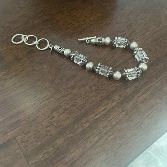 B1147 Retired Sterling Silver Crystal Bracelet - Picture 2 of 3